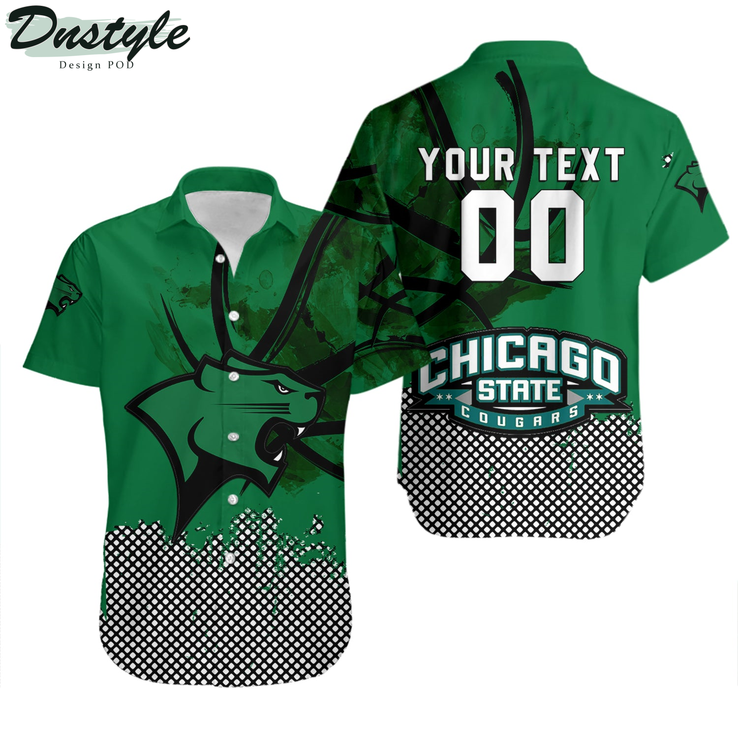 Chicago State Cougars Basketball Net Grunge Pattern Hawaii Shirt