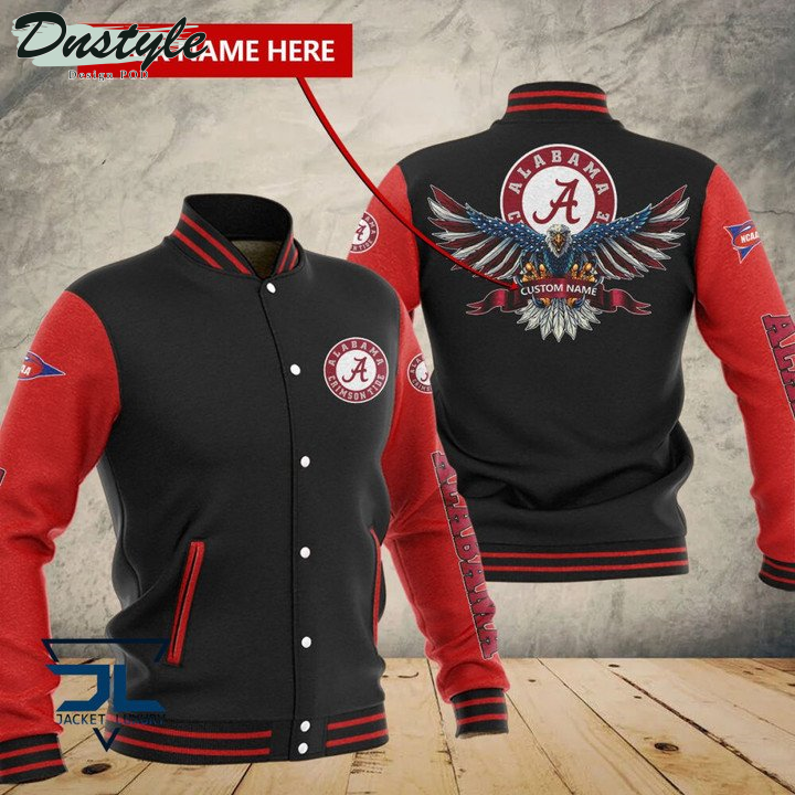 Alabama Crimson Tide Custom Name Baseball Jacket