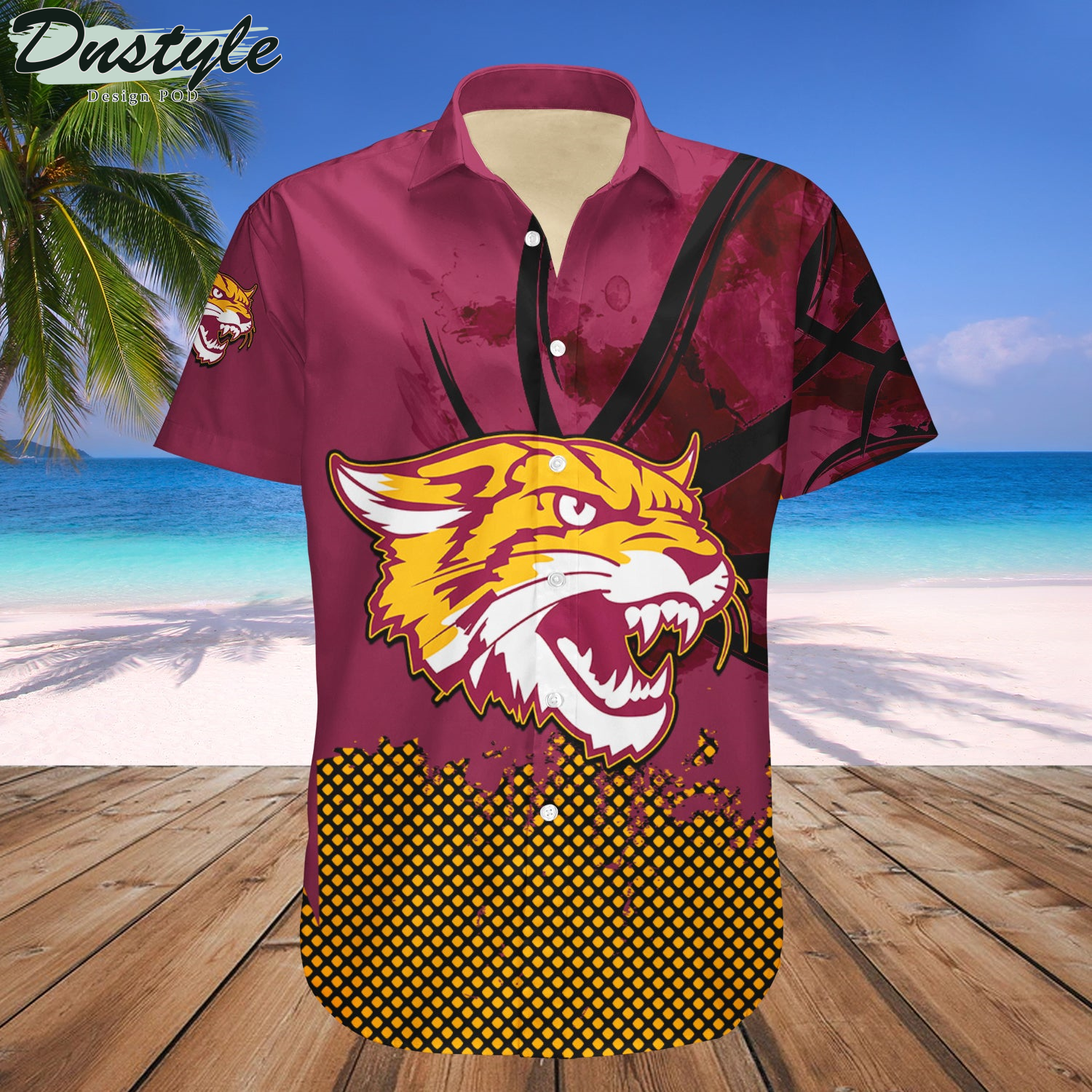 Bethune-Cookman Wildcats Basketball Net Grunge Pattern Hawaii Shirt