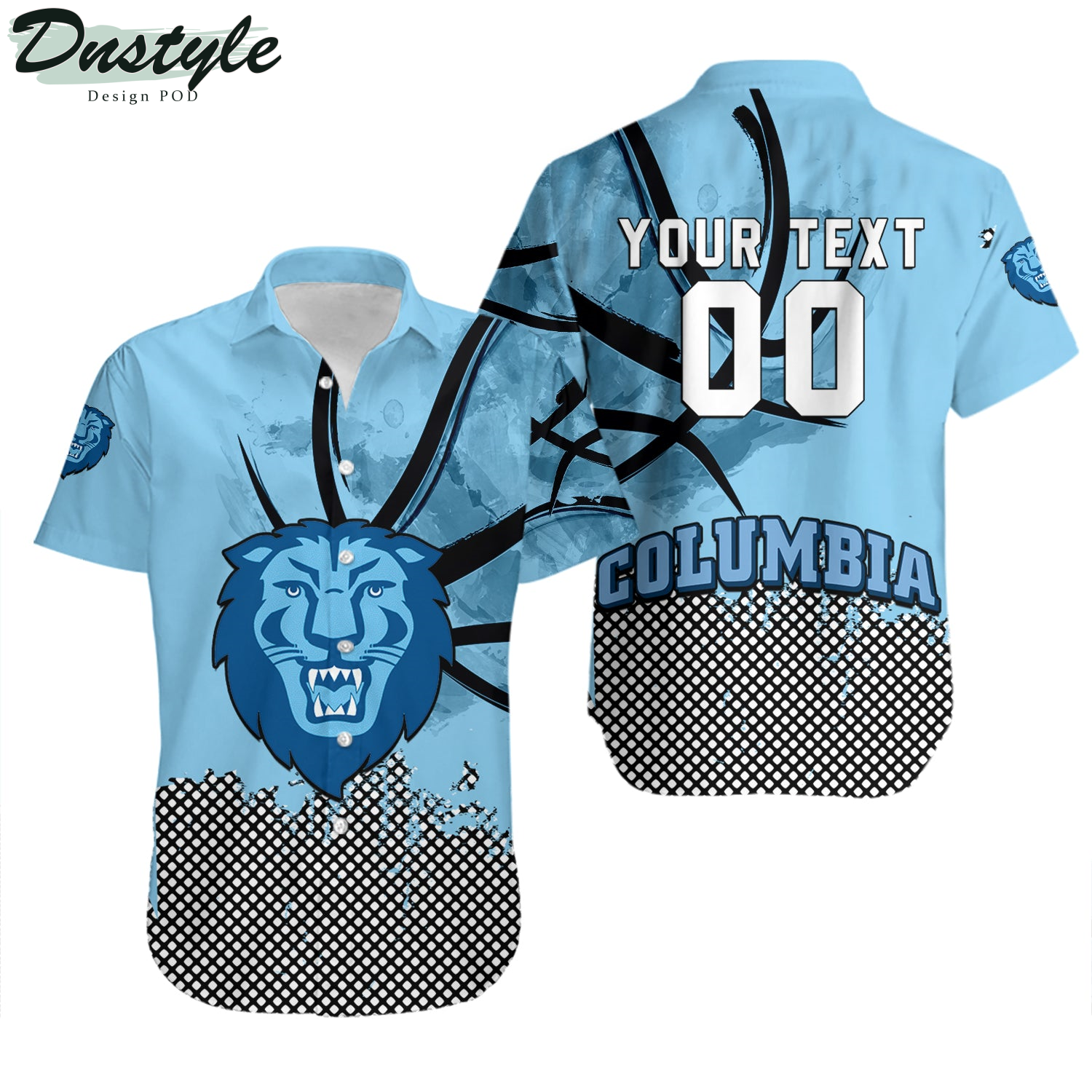 Columbia Lions Basketball Net Grunge Pattern Hawaii Shirt
