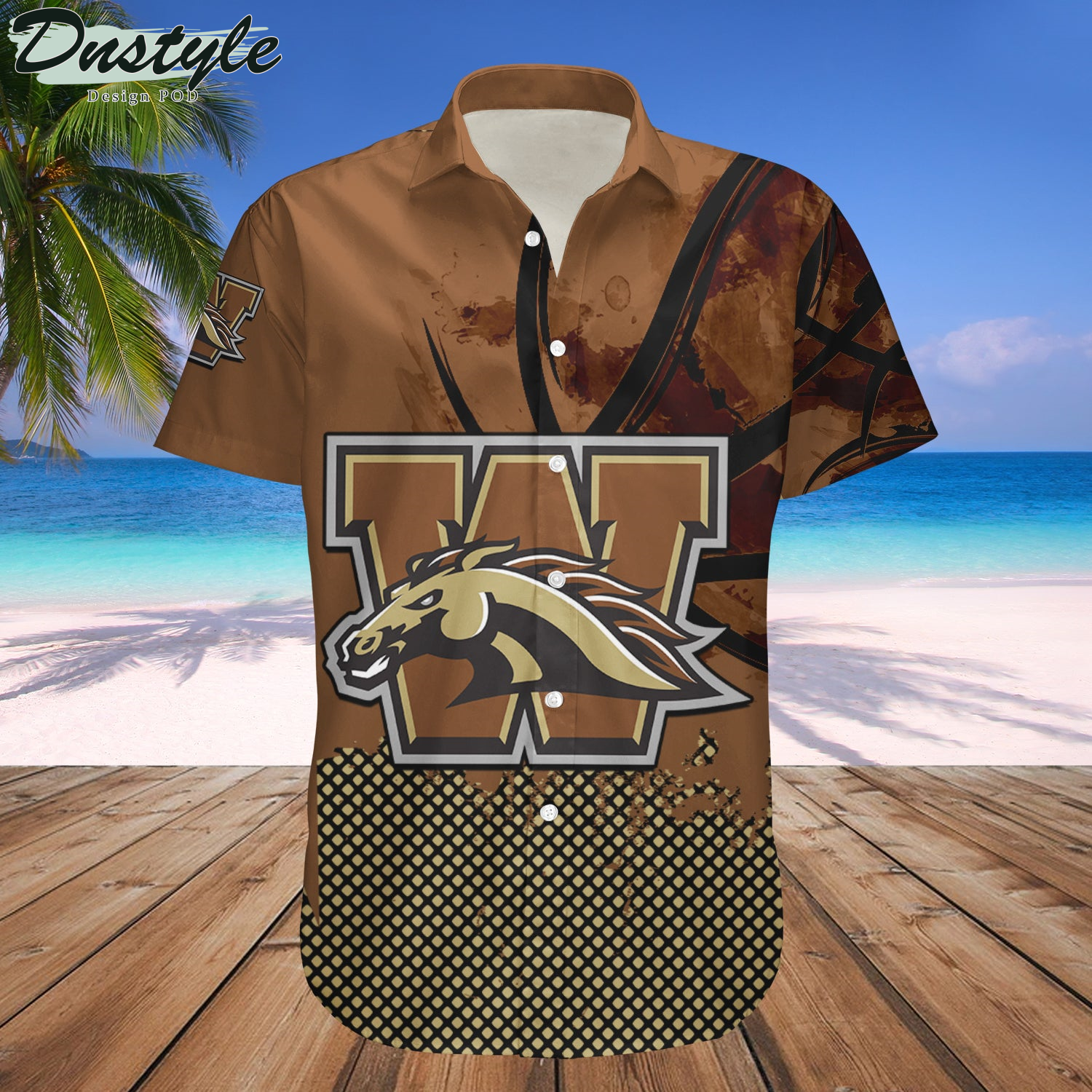 Western Michigan Broncos Basketball Net Grunge Pattern Hawaii Shirt