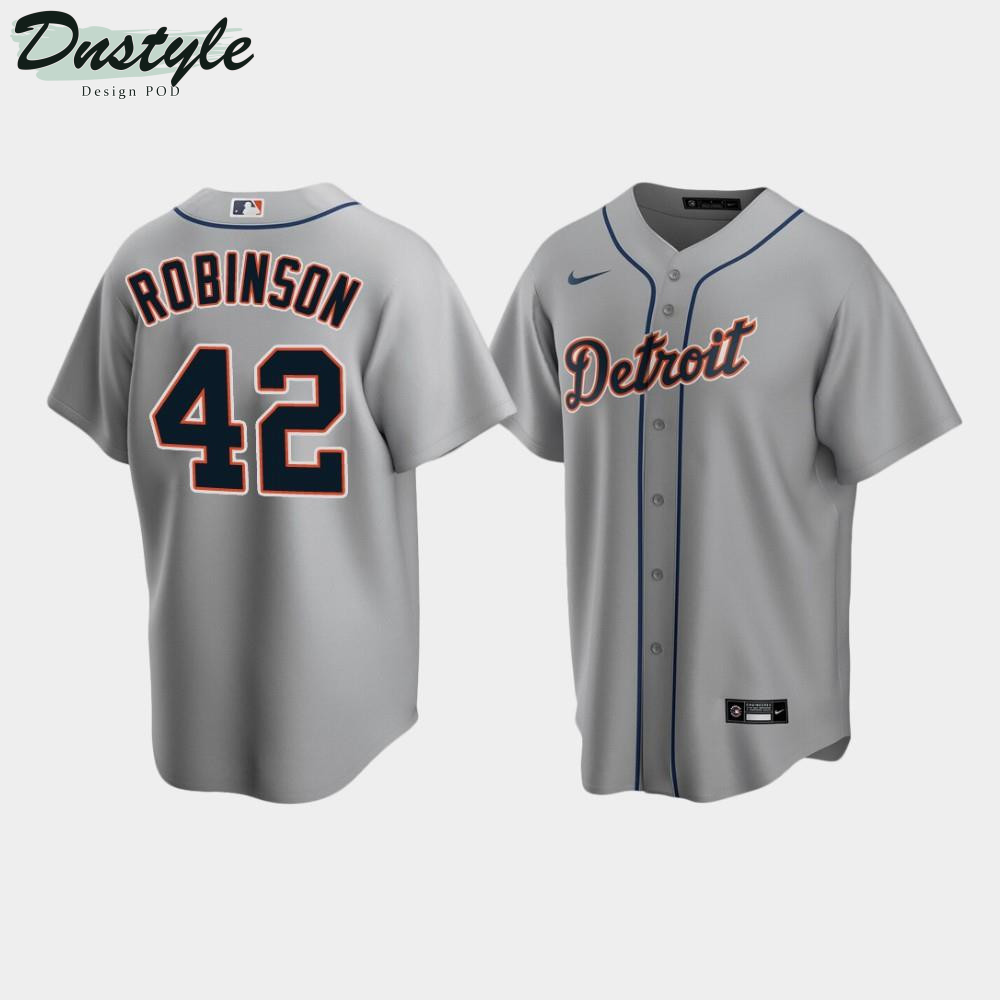 Men’s Detroit Tigers #42 Jackie Robinson Gray Road Jersey MLB Jersey