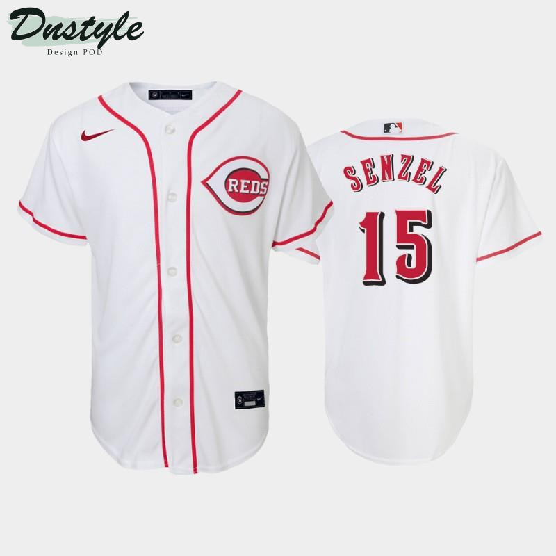 #15 Nick Senzel Youth Reds Home White Jersey MLB Jersey
