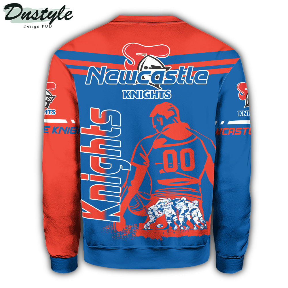 Newcastle Knights Sweatshirt NRL Pentagon Style Personalized