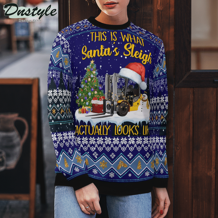 This is What Santa & Sleigh Actually Looks Like Ugly Merry Christmas Sweater
