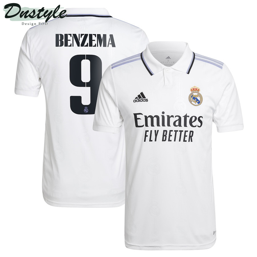 Karim Benzema #9 Real Madrid Men 2022/23 Home Player Jersey - White