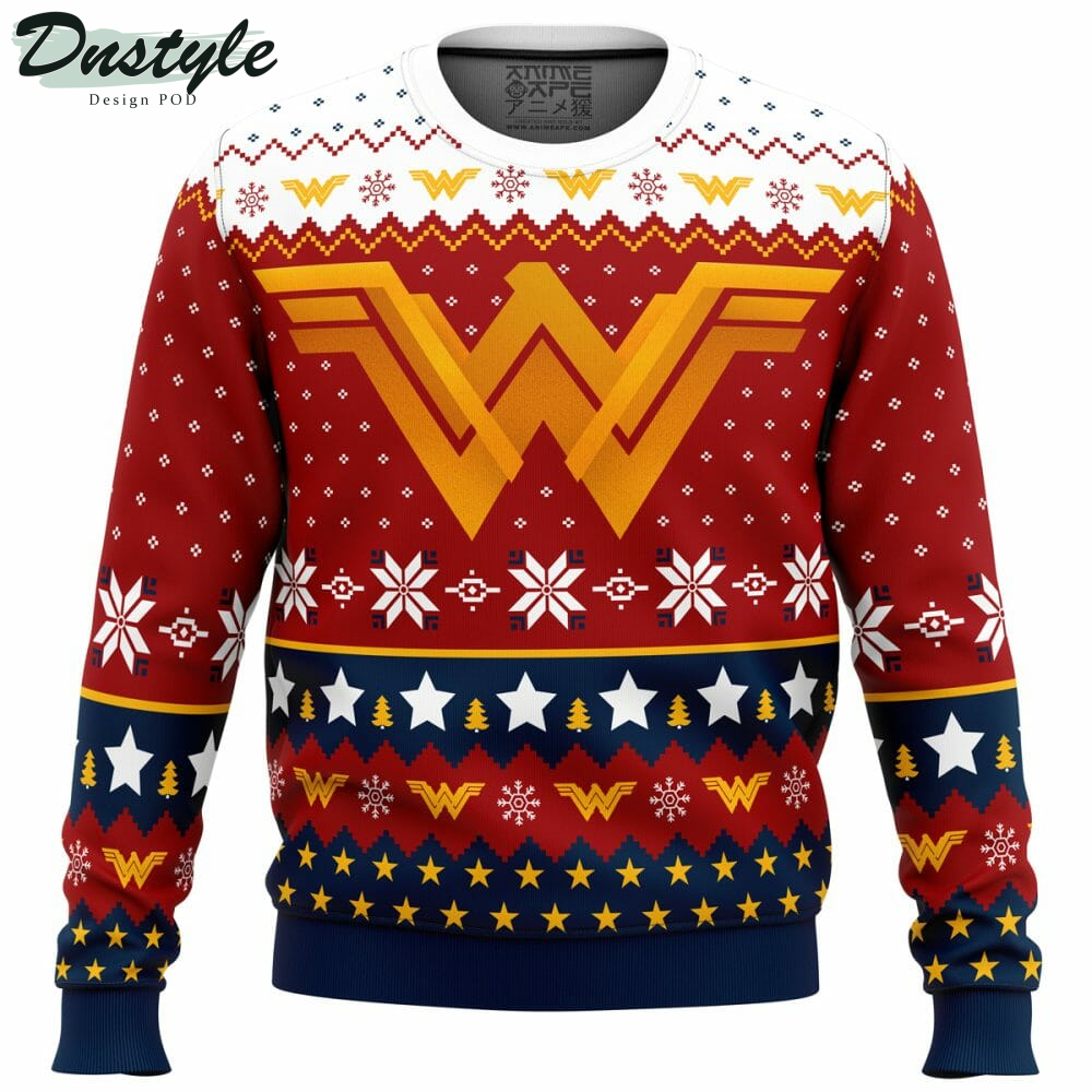 Super Heroes Wonder Woman Christmas Ugly Christmas Sweater