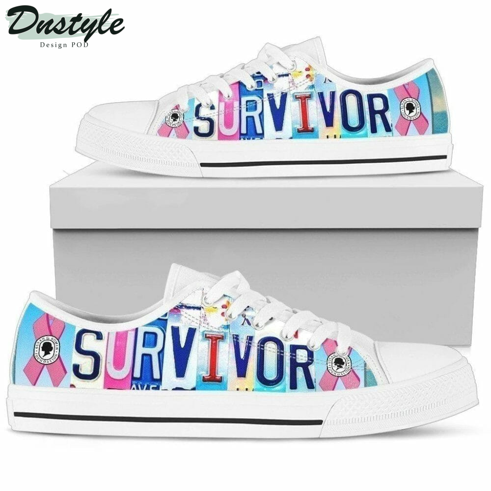 Survivor Breast Cancer Awareness Low Top Shoes Sneakers