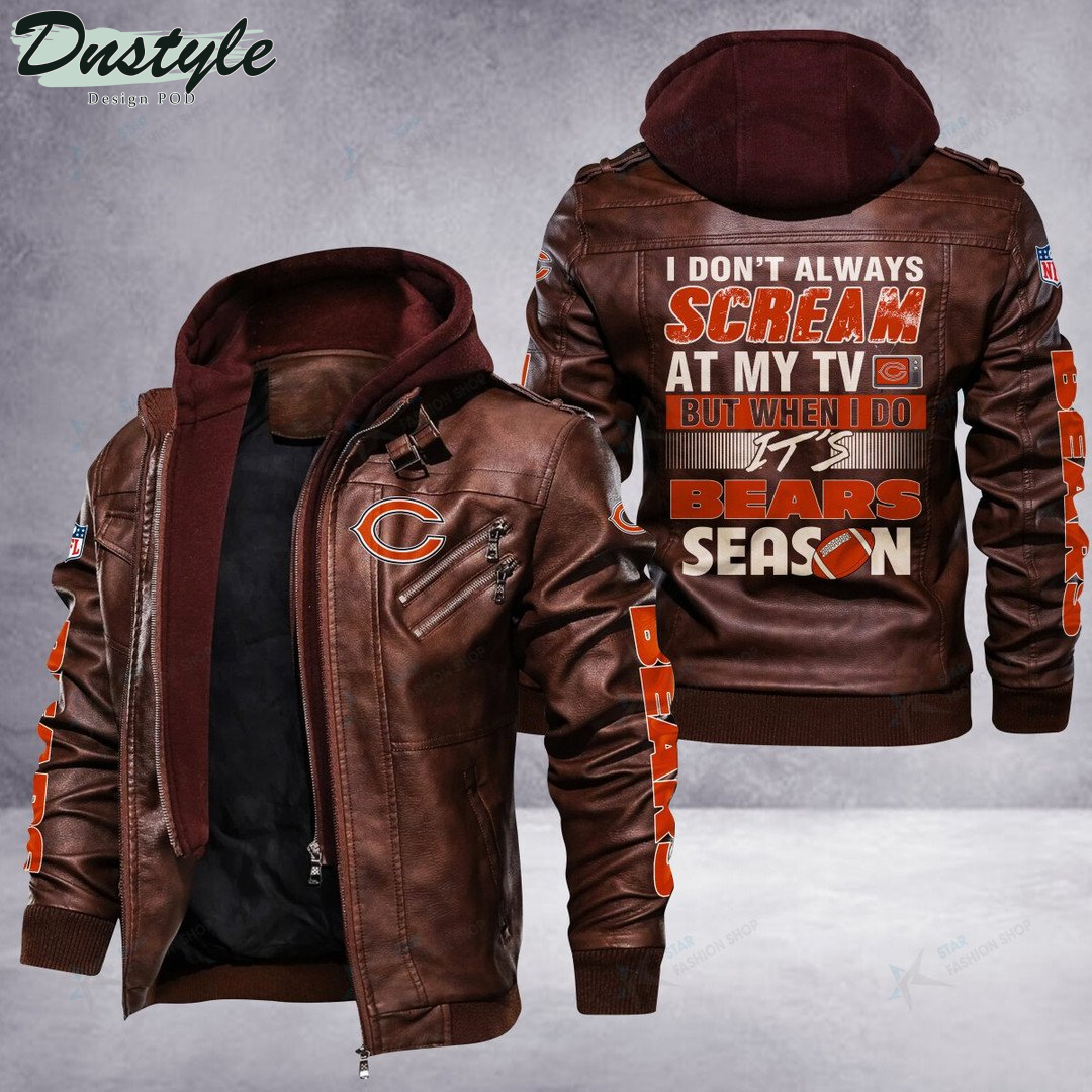 Chicago Bears I don’t Always Scream At My TV Leather Jacket