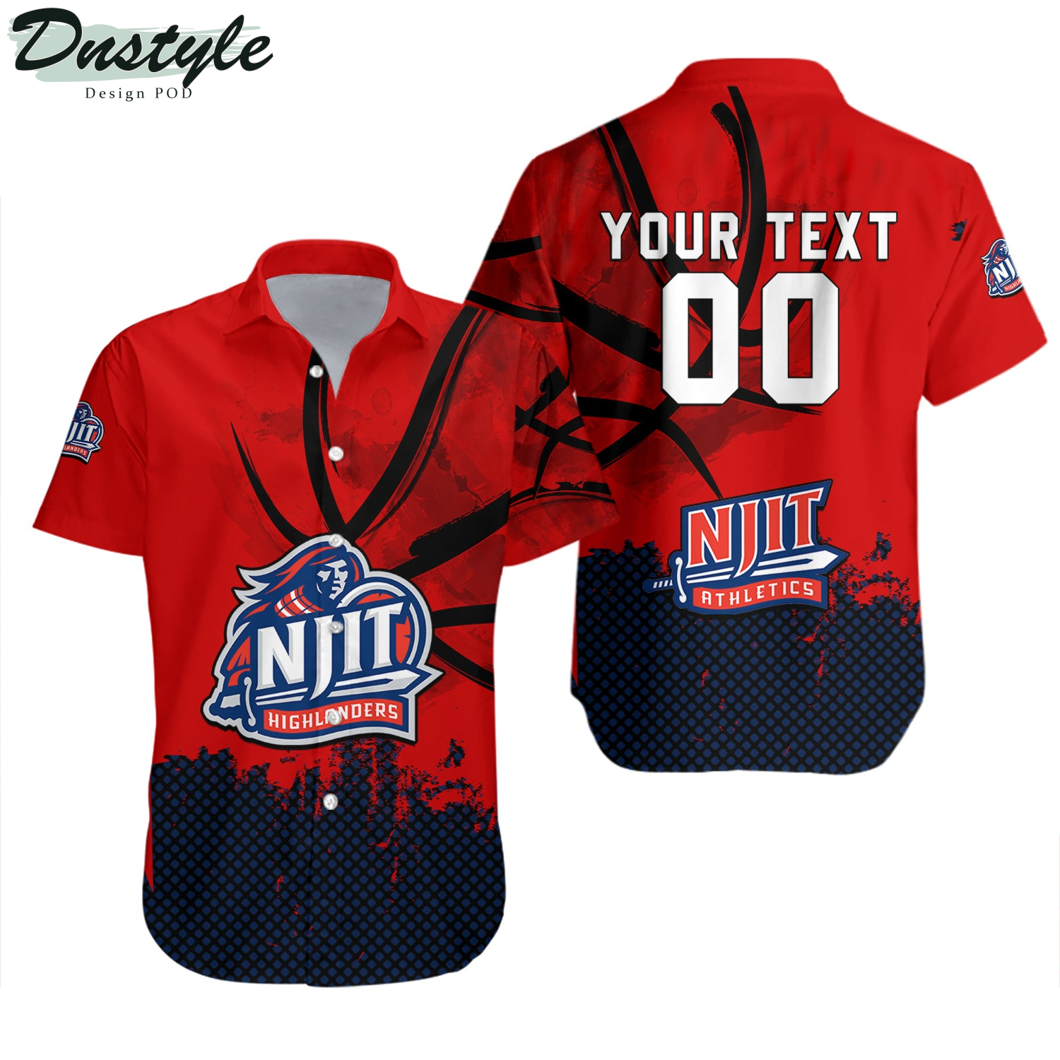 NJIT Highlanders Basketball Net Grunge Pattern Hawaii Shirt