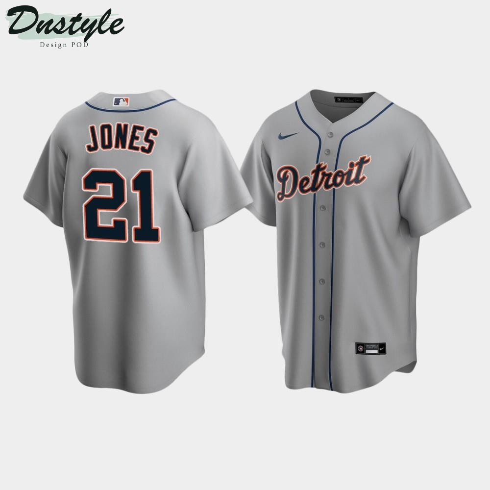 Men’s Detroit Tigers #21 JaCoby Jones Gray Road Jersey MLB Jersey