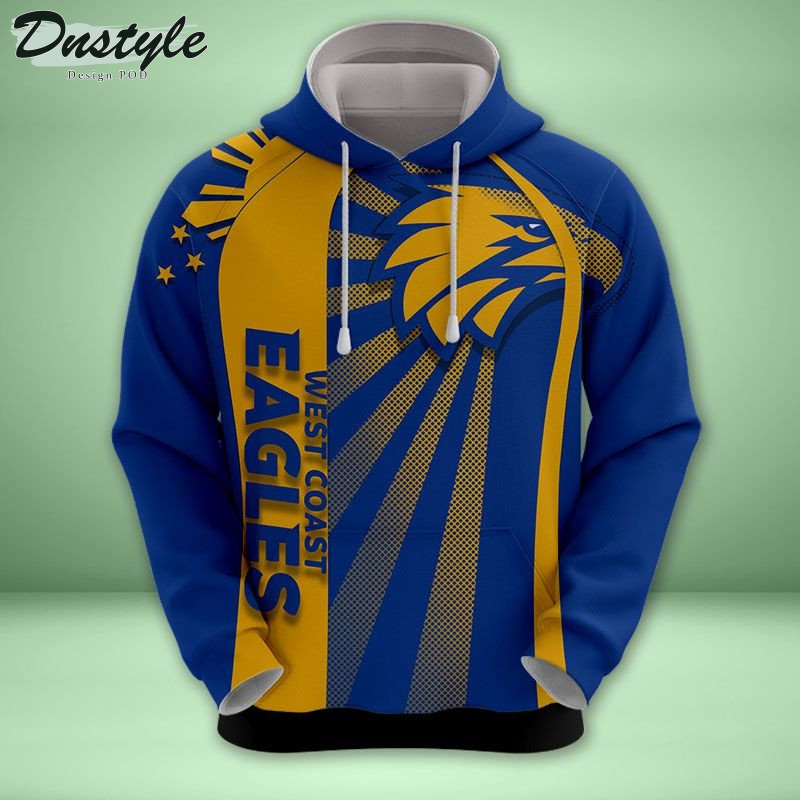 West Coast Eagles all over printed hoodie t-shirt