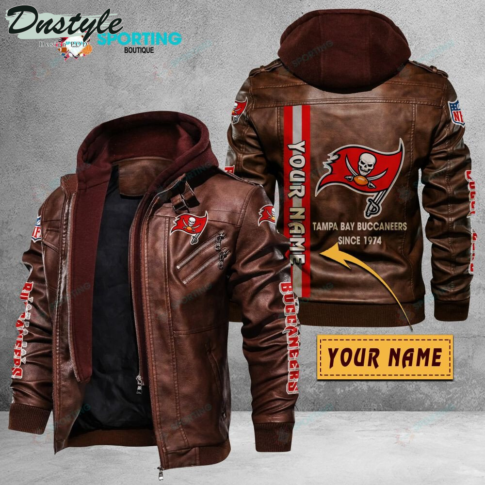 Tampa Bay Buccaneers custom name leather jacket