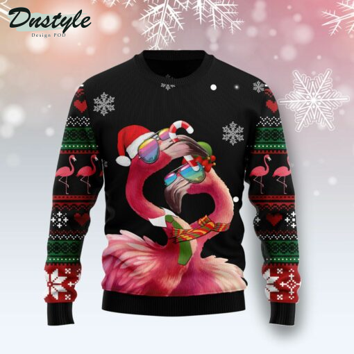 Flamingo Couple Ugly Christmas Sweater
