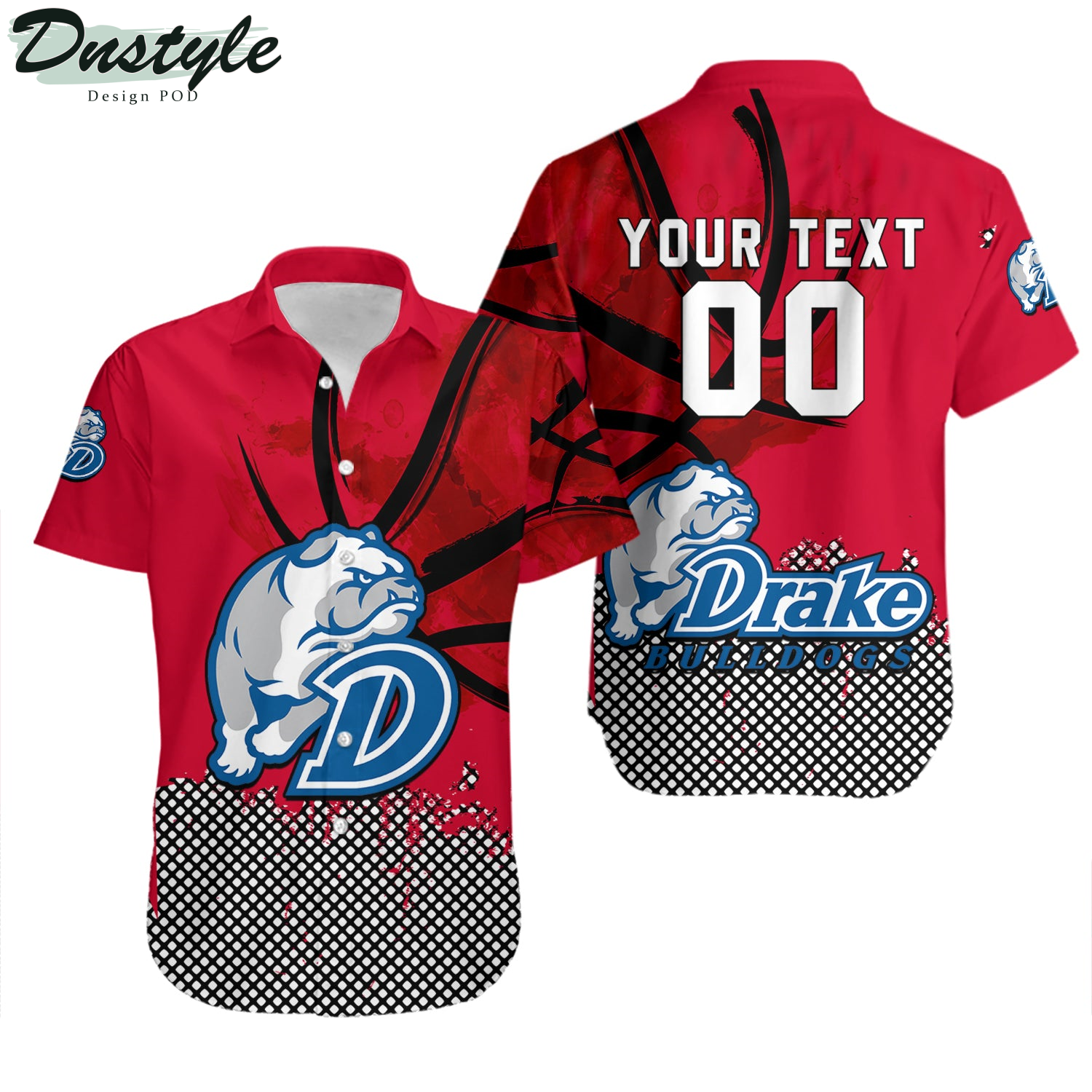 Drake Bulldogs Basketball Net Grunge Pattern Hawaii Shirt