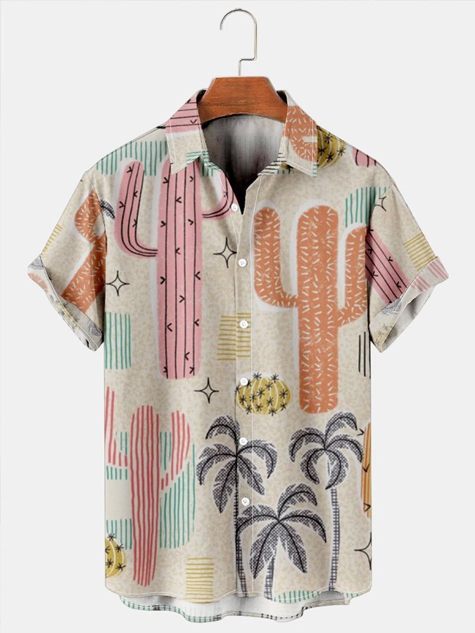 Geometric Coconut Tree Hawaiian Shirt