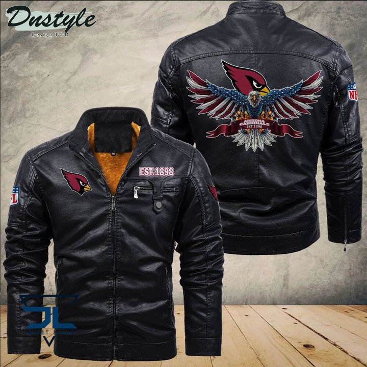 Arizona Cardinals Eagle Fleece Leather Jacket