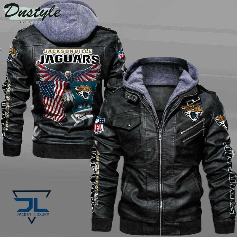 Jacksonville Jaguars Eagles American Flag Leather Jacket