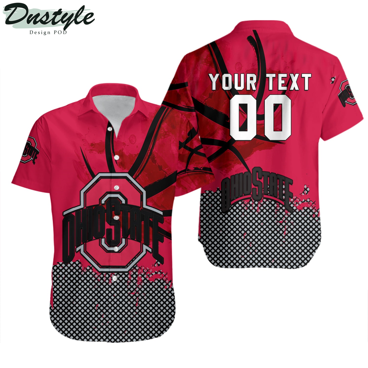 Ohio State Buckeyes Basketball Net Grunge Pattern Hawaii Shirt