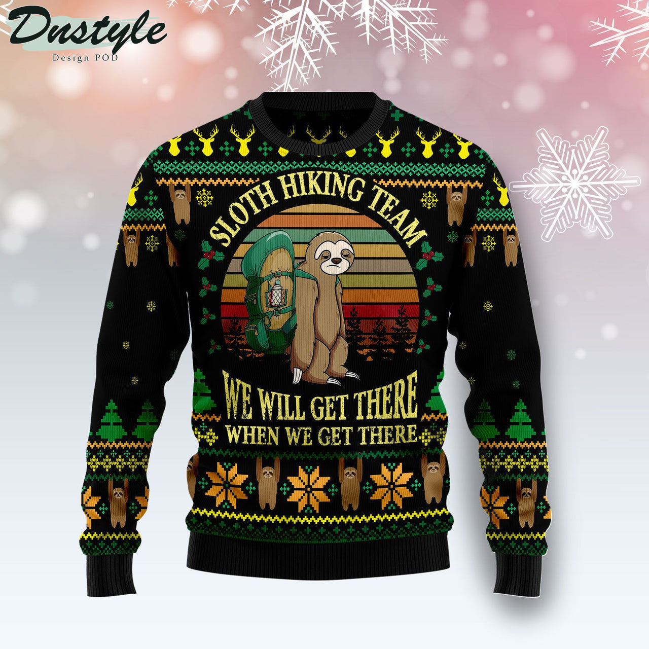 Sloth Team Holiday Ugly Christmas Sweater
