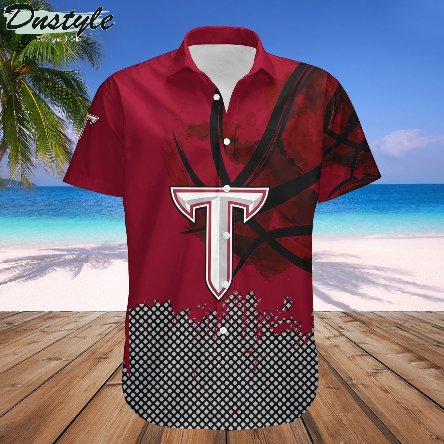 Troy Trojans Basketball Net Grunge Pattern Hawaii Shirt