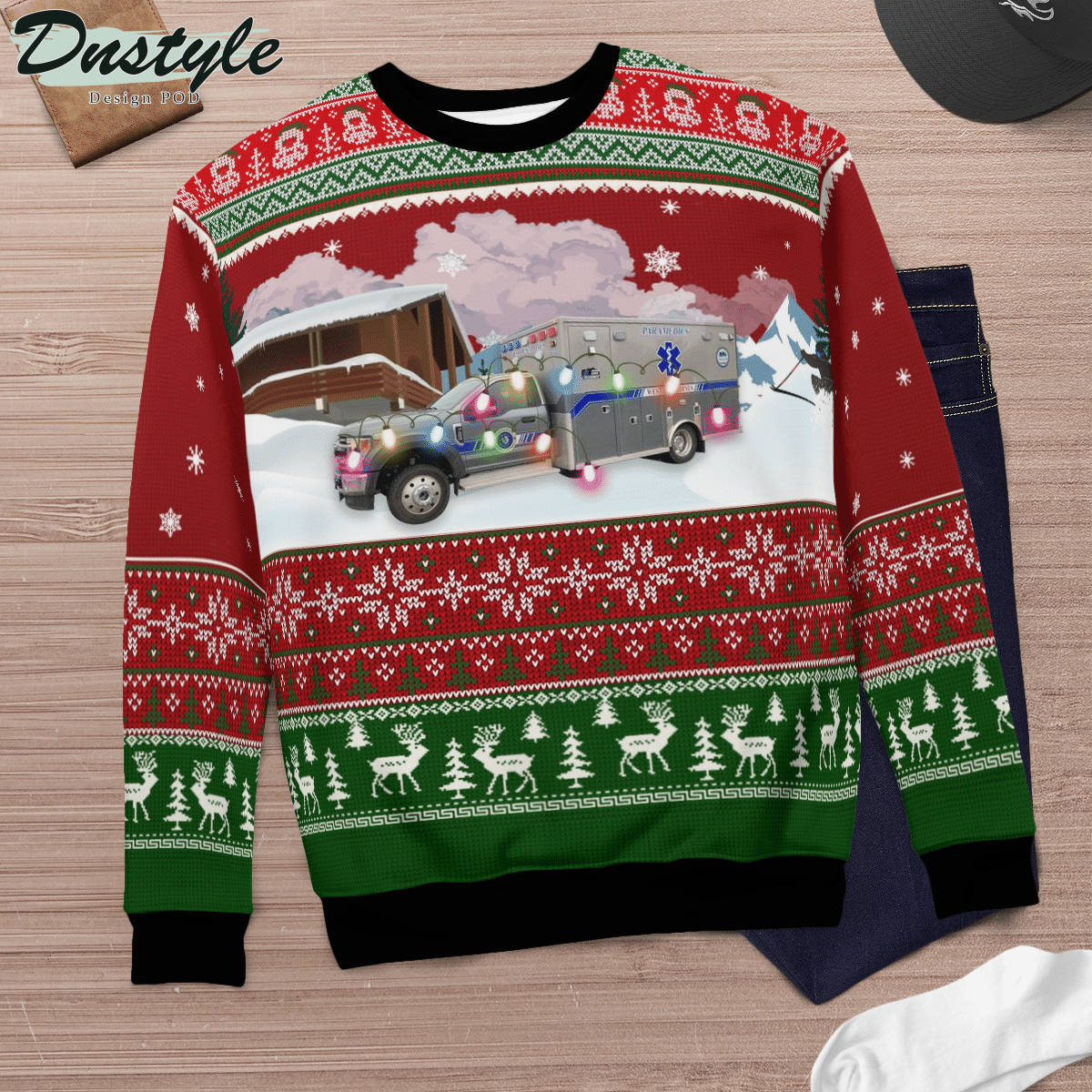 Iowa West Des Moines Emergency Medical Services Ugly Christmas Sweater