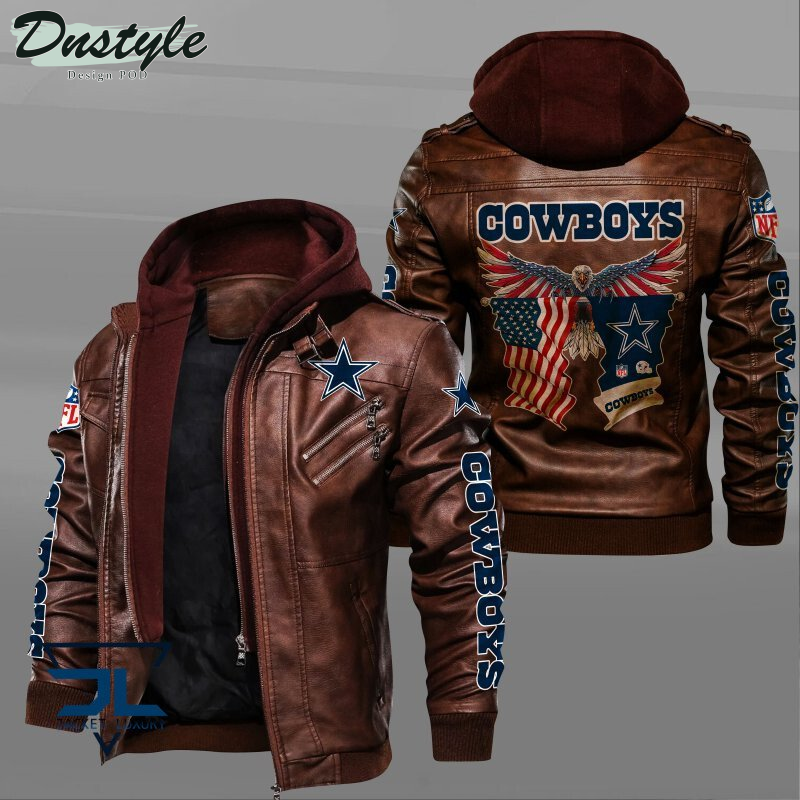 Dallas Cowboys Eagles American Flag Leather Jacket