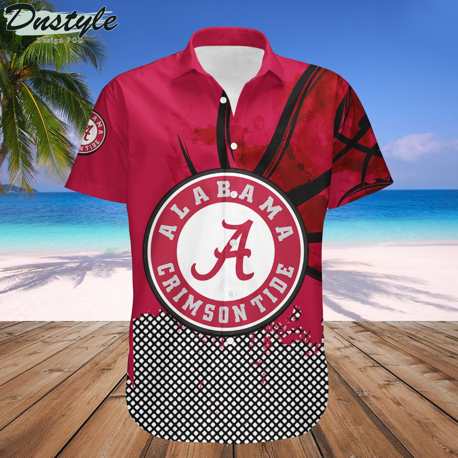 Alabama Crimson Tide Basketball Net Grunge Pattern Hawaii Shirt