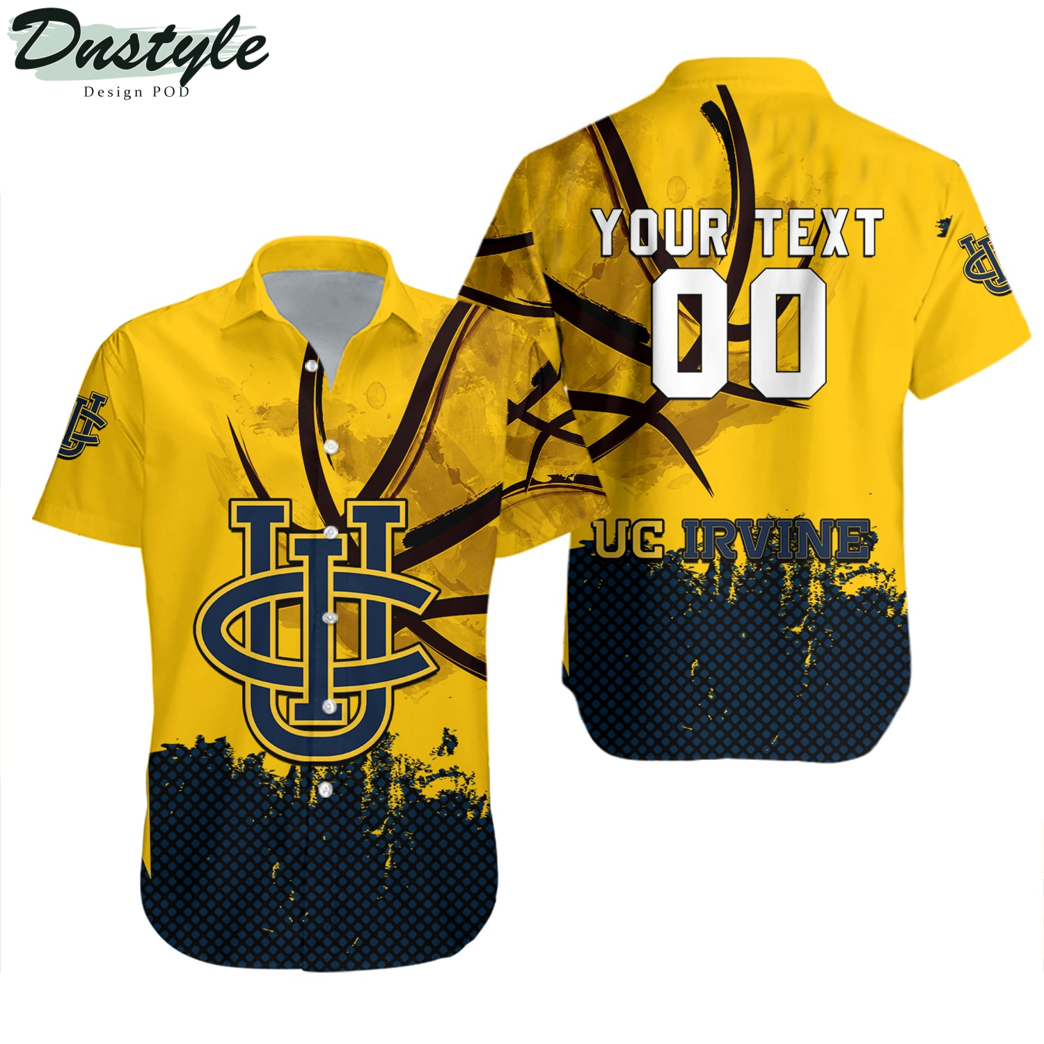 UC Irvine Anteaters Basketball Net Grunge Pattern Hawaii Shirt