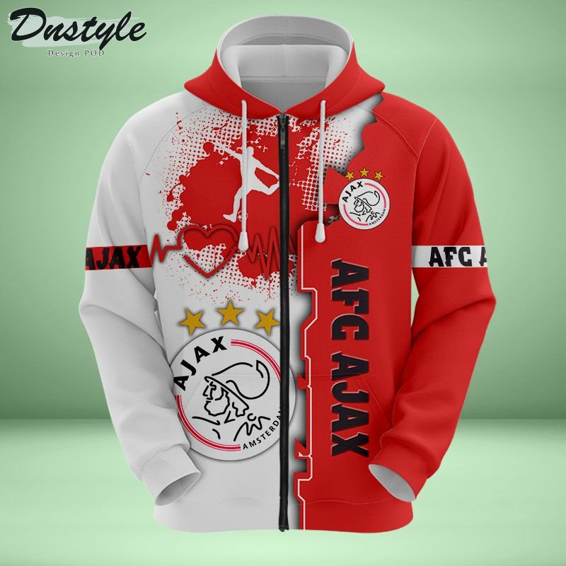 AFC Ajax T-shirt met capuchon en all-over print