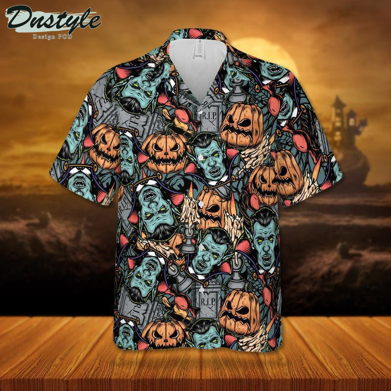 Vampire Pumpkin Halloween Hawaiian Shirt