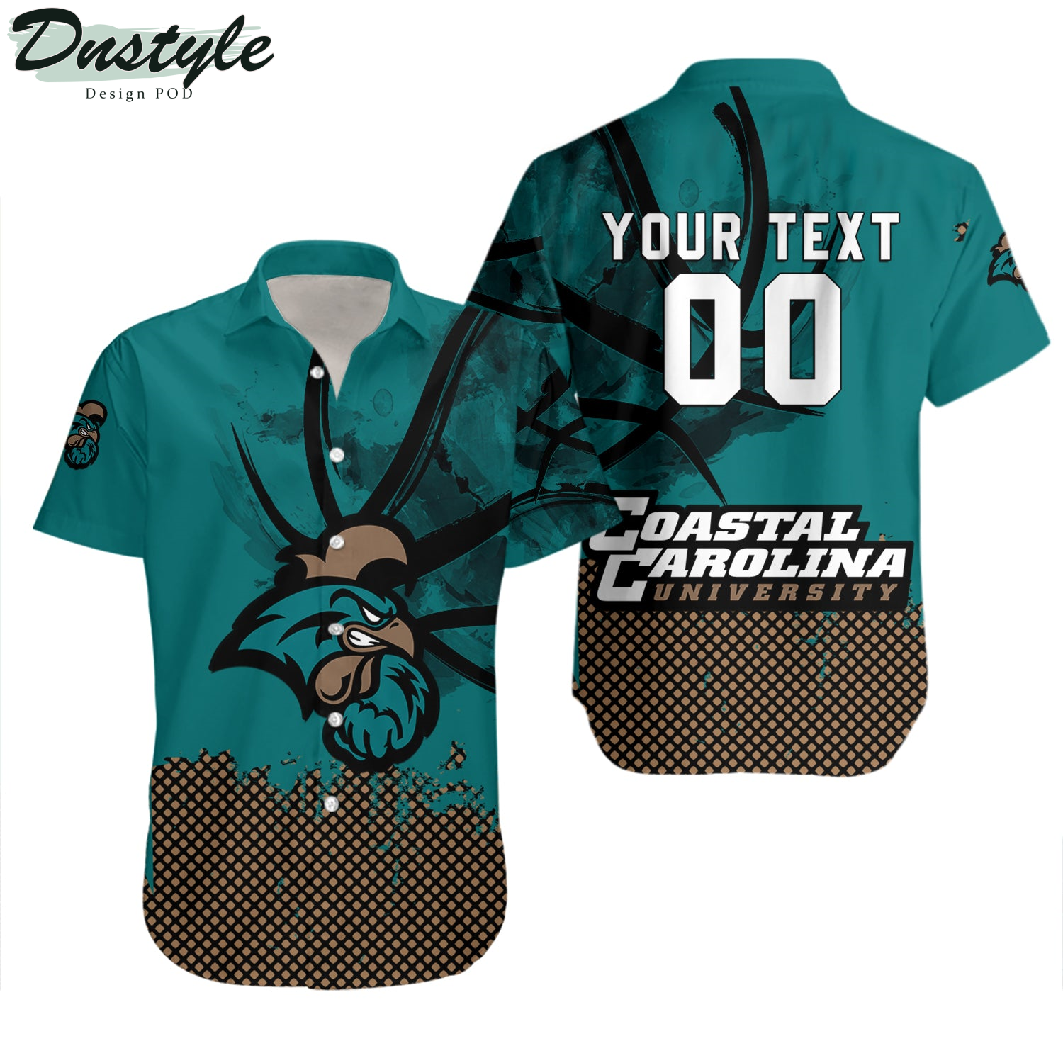 Coastal Carolina Chanticleers Basketball Net Grunge Pattern Hawaii Shirt