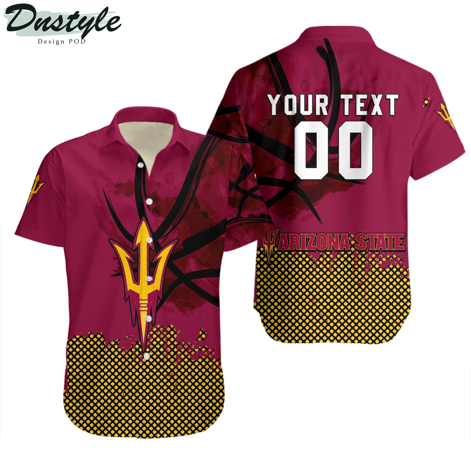 Arizona State Sun Devils Basketball Net Grunge Pattern Hawaii Shirt