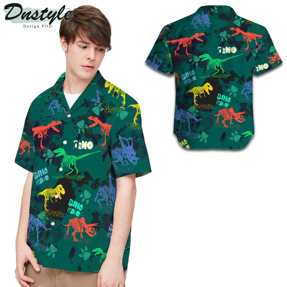 Colorful Dinosaurs Vintage Design Hawaiian Shirt
