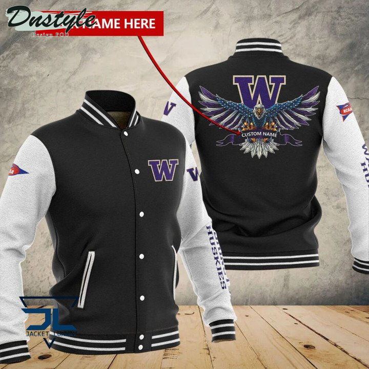 Washington Huskies Custom Name Baseball Jacket