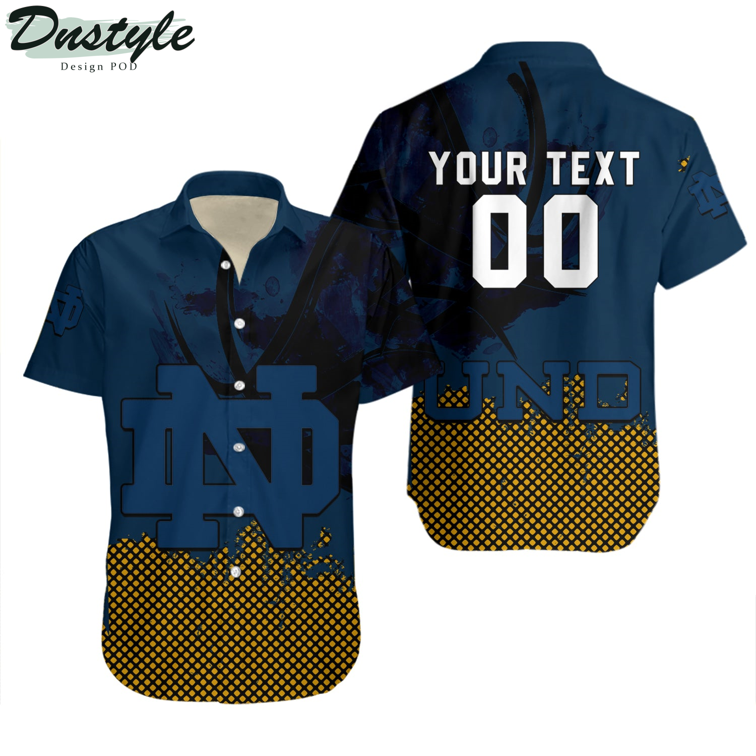 Notre Dame Fighting Irish Basketball Net Grunge Pattern Hawaii Shirt