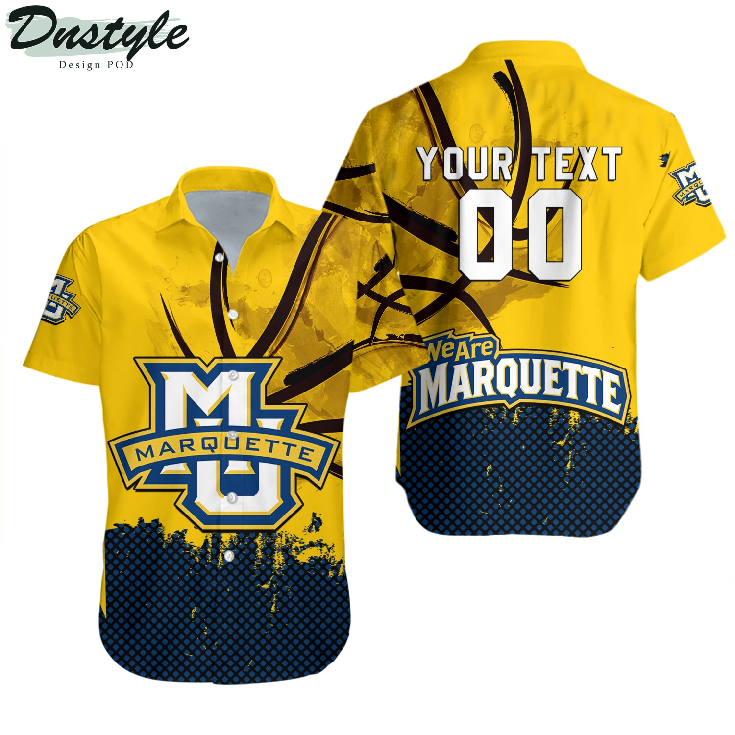 Marquette Golden Eagles Basketball Net Grunge Pattern Hawaii Shirt