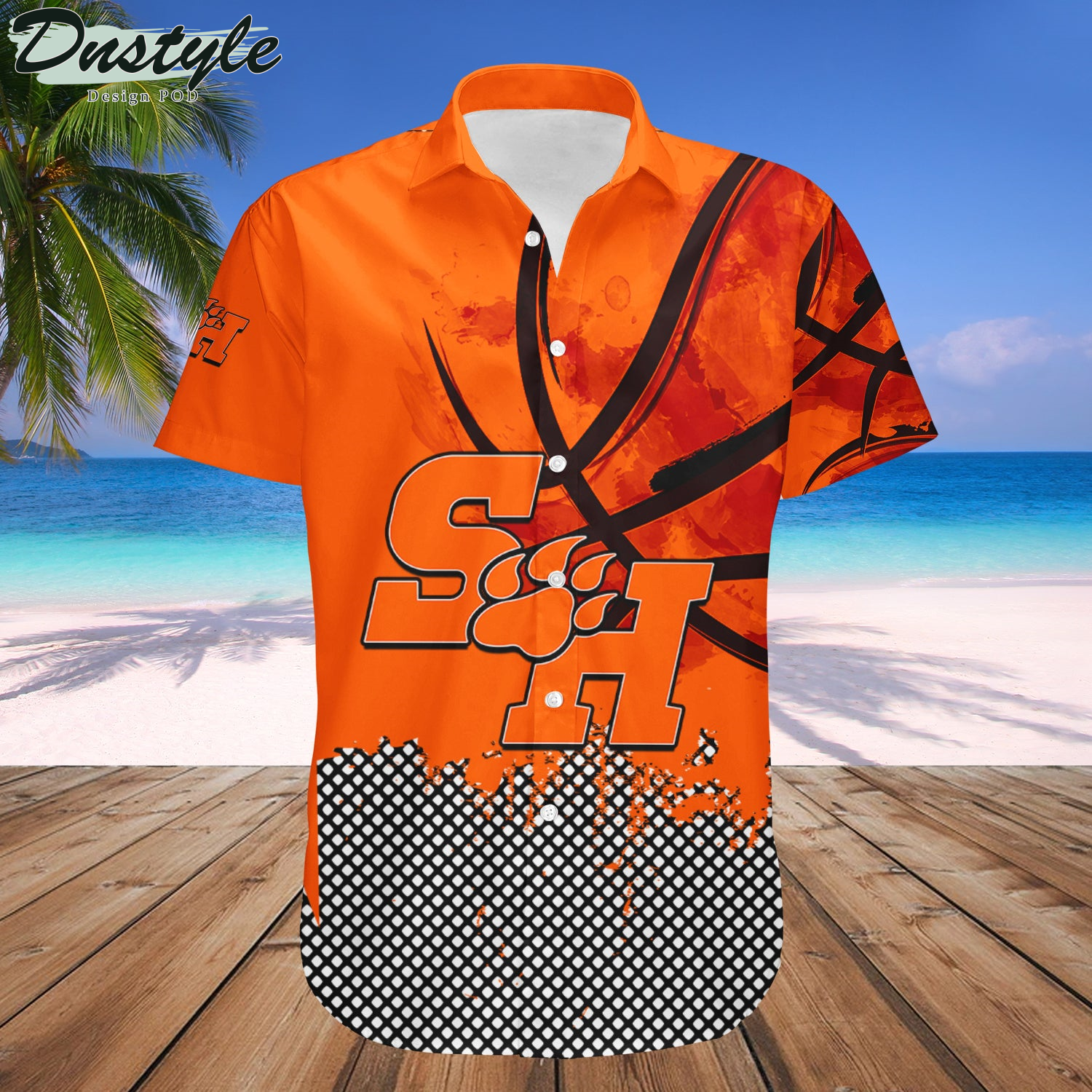 Sam Houston State Bearkats Basketball Net Grunge Pattern Hawaii Shirt