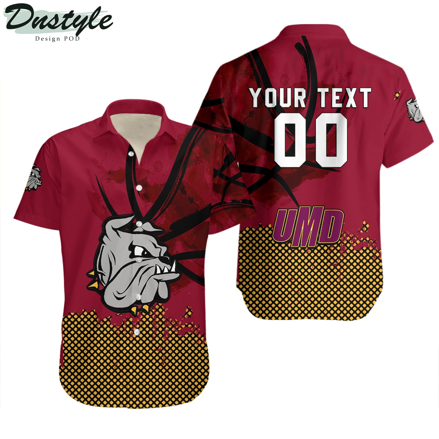 Minnesota-Duluth Bulldogs Basketball Net Grunge Pattern Hawaii Shirt