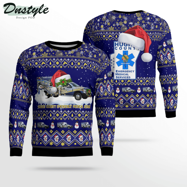 Hughes County Emergency Medical Service Ugly Merry Christmas Sweater