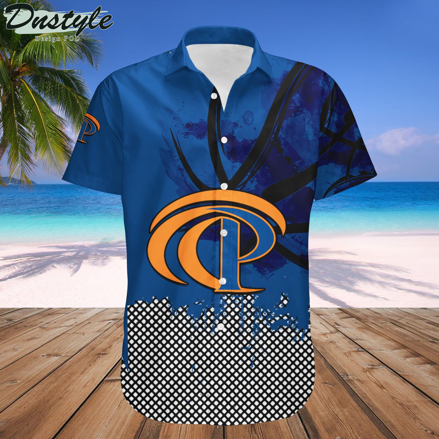Pepperdine Waves Basketball Net Grunge Pattern Hawaii Shirt