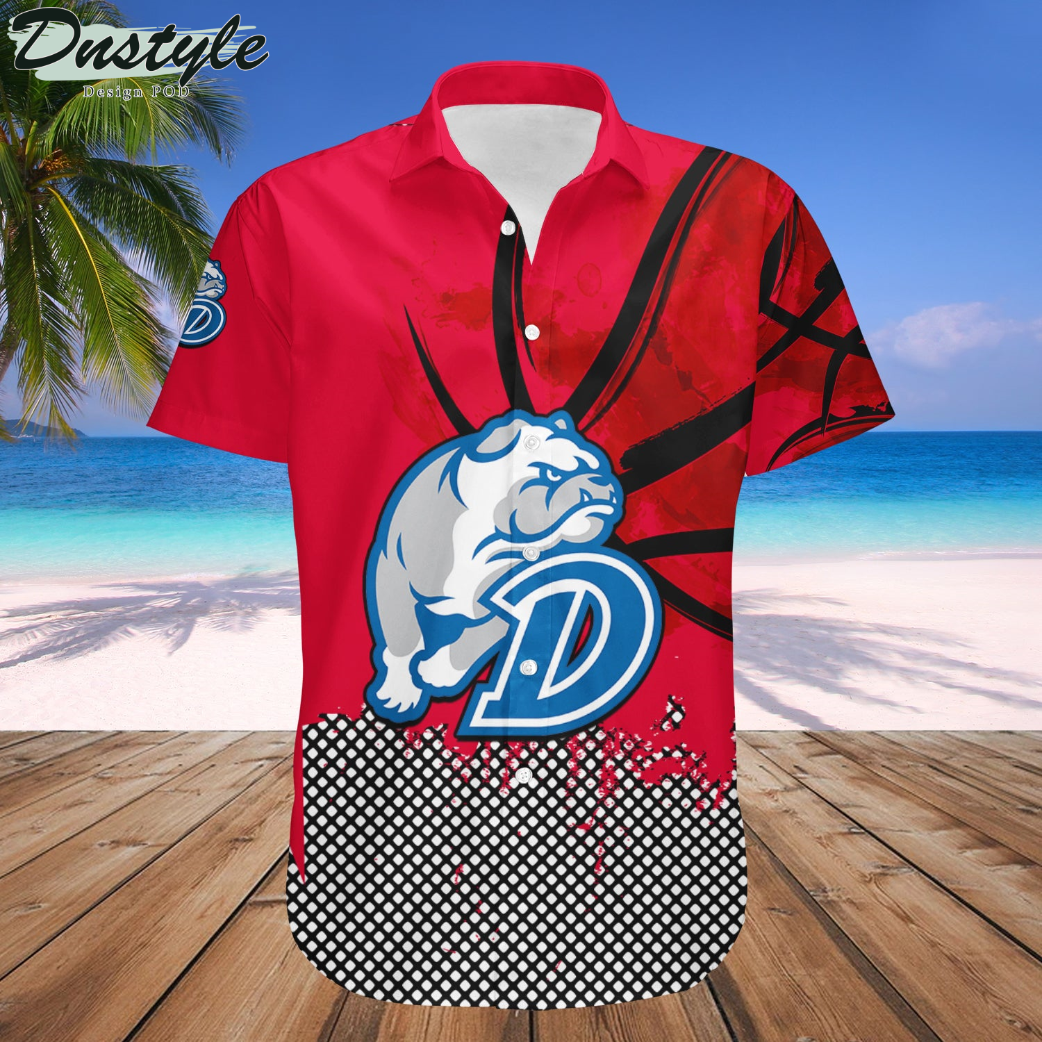 Drake Bulldogs Basketball Net Grunge Pattern Hawaii Shirt