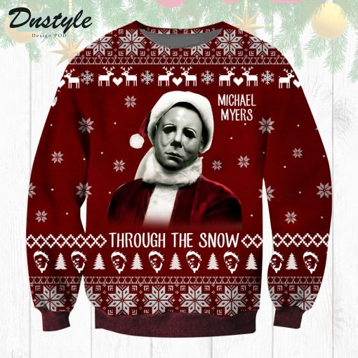 Michael Myers Through The Snow Christmas Ugly Sweater