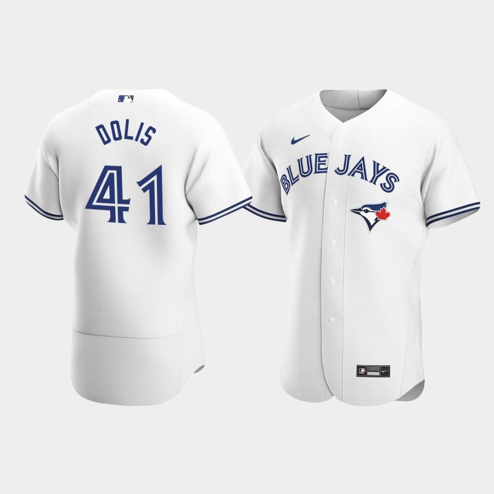 Men's Toronto Blue Jays #41 Rafael Dolis White Home Jersey MLB Jersey