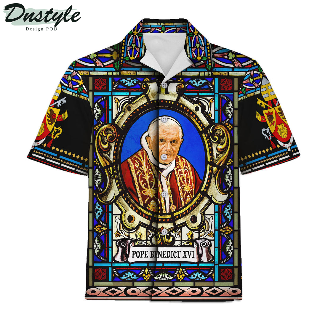 Pope Benedict XVI Stained Glass Hawaiian Shirt And Short