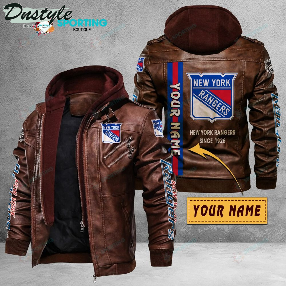 New York Rangers custom name leather jacket