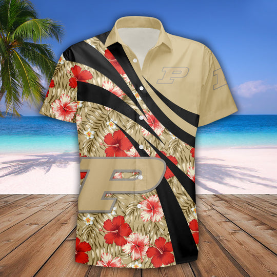 Purdue Boilermakers Hibiscus Sport Hawaiian Shirt