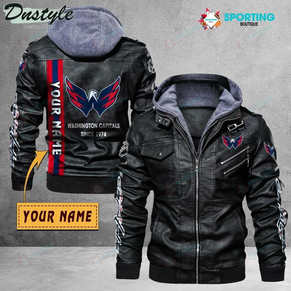 Washington Capitals custom name leather jacket