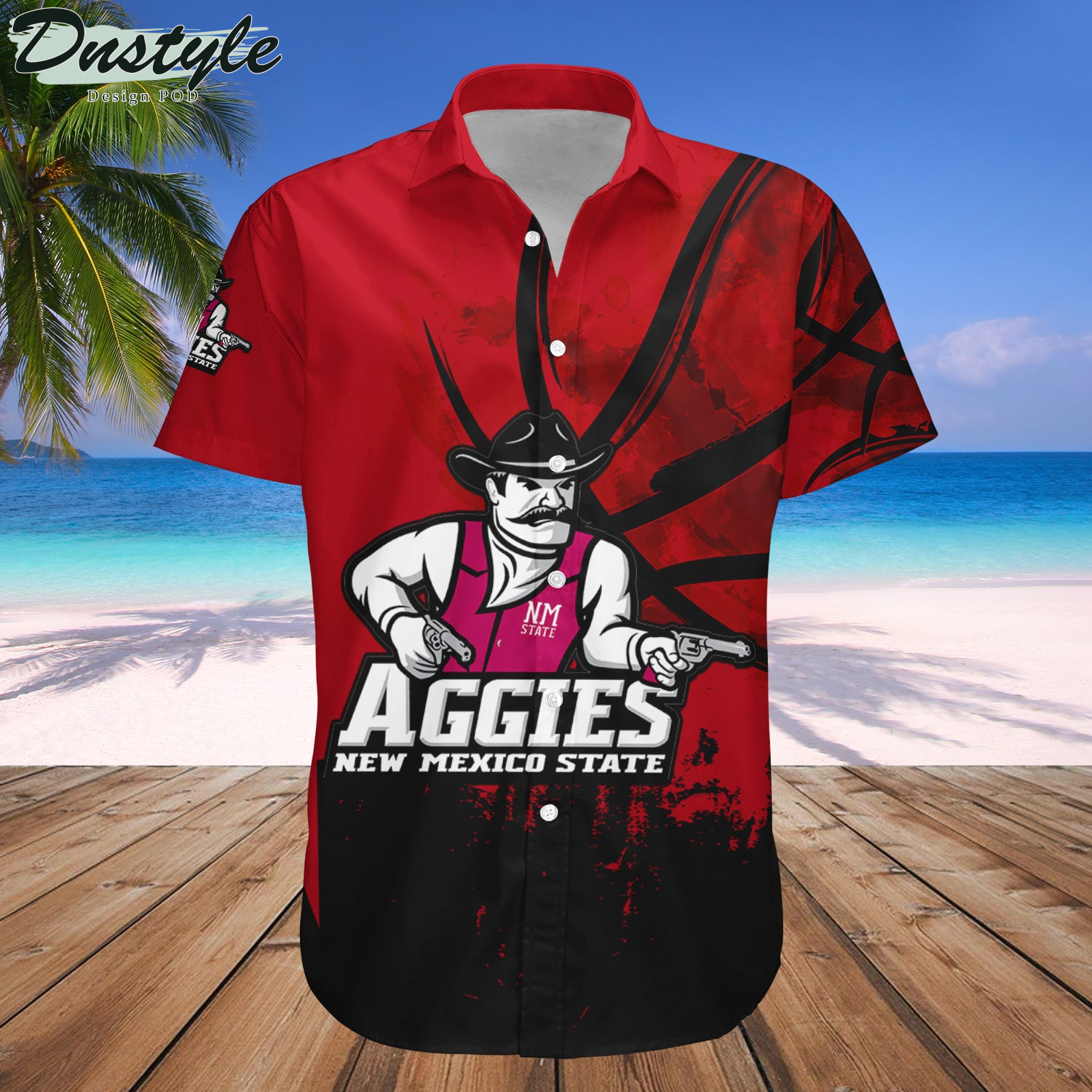 New Mexico State Aggies Basketball Net Grunge Pattern Hawaii Shirt