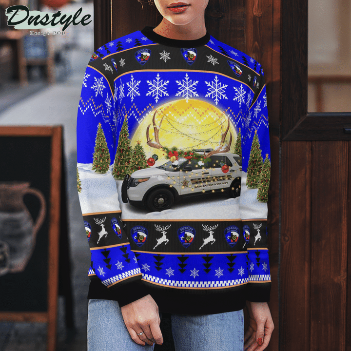 San Jacinto County Sheriff Ford Interceptor SUV Ugly Merry Christmas Sweater